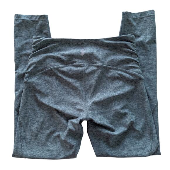Free People Criss Cross Dark Green Heathered Leggings size Small - Picture 3 of 4